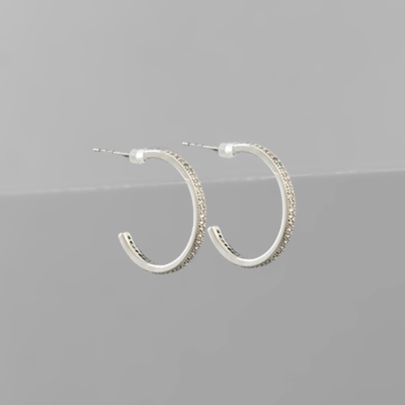 CZ Row Open Hoops